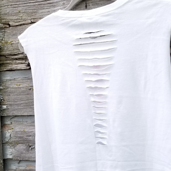 American Flag Slashed Muscle Tee Swim coverup - Picture 3 of 5